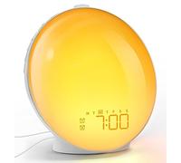Dekala Réveil lever du soleil avec lumière de réveil - Double alarme, simulation du lever du soleil et du coucher du soleil, radio FM, 7 sons naturels, écran tactile plein écran, horloge de chevet