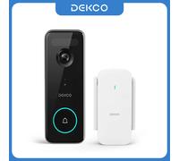 Dekco 5MP Ultra HD WiFi vidéo sonnette caméra extérieure PIR détection de mouvement Audio bidirectionnel IP66 sans fil sonnette de porte Support Alex noir