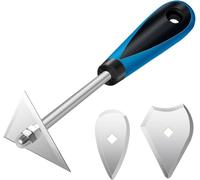 DEKEones Crochet de rasage de peinture en acier inoxydable de 20,3 cm avec triangle, combinaison et lames de rechange, grattoir et outil de retrait de peinture polyvalent pour l'amélioration de la