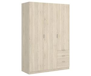 DEKIT GRUPO RIMOBEL Armoire à 3 Portes et 3 tiroirs, Naturel, 121 x 184 x 52 cm