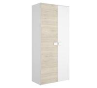 DEKIT GRUPO RIMOBEL Dina - Armoire Dina avec Deux Portes - Blanc/Naturel - 205 x 90 x 52