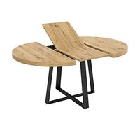 Dekit Grupo Rimobel Duna Table de salle à manger ronde extensible, mélaminé, nordique, 77 x 110-158 cm