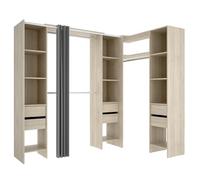 DEKIT GRUPO RIMOBEL Habilleur, mélamine, Naturel, 205 x 164-234 x 141 cm