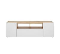DEKIT GRUPO RIMOBEL Isola Meuble TV Basse, Melamine, Blanc et Nordic, 44 x 142 x 35 cm