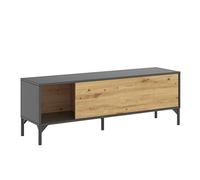 DEKIT GRUPO RIMOBEL LAK Meuble TV Basse, Melamine, Graphite et Nordic, 45 x 133 x 39 cm