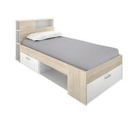 DEKIT GRUPO RIMOBEL Lanka Lit Compact 90 x 190 avec tiroirs, Naturel/Blanc, 96 x 99 x 218 cm
