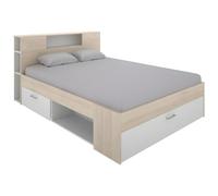 DEKIT GRUPO RIMOBEL Lanka Lit Compact pour Chambre à Coucher, Naturel/Blanc, 95 x 149,6 x 218,5 cm