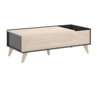 DEKIT GRUPO RIMOBEL Ness - Table Basse relevable Ness - Graphite/Naturel - 41 x 99 x 60 cm