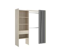 DEKIT Grupo RIMOBEL Suit Armoire Dressing, Bois d'ingénierie, chêne Naturel, 205 x 160/110 x 50 cm