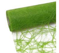 Deko AS GmbH Chemin de Table Sizoweb - Rouleau de 25 m + 100 cœurs décoratifs Inclus (20 cm de Large, Vert Pomme)