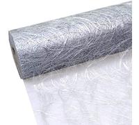 Deko AS GmbH HKT Home Deco Sizoweb Chemin de Table - 25 m Rouleau + 100 Cœurs décoratifs gratuits (20 cm Largeur, Couleur Argent)