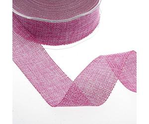 Deko AS GmbH Ruban décoratif Shabby Chic en Aspect Lin 38 mm - Rose - 20 m - 69038-38-20-13