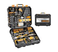 DEKO Caisse a Outil 228 Pièces, Malette Boite Coffret Complete Bricolage Portable Marteau Pinces Tournevis ouille Ruban Mesurer Testeur Électrique Stylo Kits Réparation Combiné
