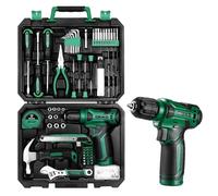 DEKO Caisse a Outil avec Perceuse Visseuse Multifonction Sans Fil 8V, 126 Pièces Malette Outils complete, Ensemble d'Outils avec Perceusepour Réparation, Entretien et Travail