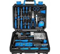 DEKO Caisse à Outil Complete 138 Pièces, Malette Outils avec Tournevis, Pinces Cliquet et Boîte de Rangement, pour Cadeaux, Maison, Bureau et Entretien Quotidien, Bleu