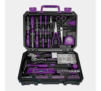 DEKO Caisse à Outil Complete 138 Pièces, Malette Outils Violet avec Tournevis, Pinces Cliquet et Boîte de Rangement, pour Cadeaux, Maison, Bureau et Entretien Quotidien