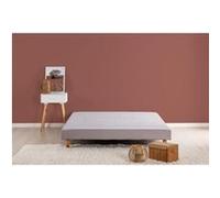 DEKO DREAM Rakenne Sommier tapissier a lattes 140 x 190 cm - Bois massif gris + Pieds Gris G