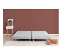 DEKO DREAM Rakenne - Sommiers tapissiers à lattes 2x90x200 - Bois massif gris + pieds