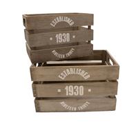 Deko-Holzkisten 2-tlg Boîte de Conservation Vintage Kistenset Aspect Usé