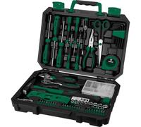 DEKO Mallette à outils 138 pièces avec mallette en plastique pour bricolage, entretien domestique, vert