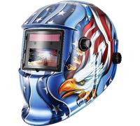 DEKO Masque de Soudage à Couleur Véritable, Grand écran de Vue Auto Darkening Casque de Soudage à énergie Solaire, avec Batterie Remplaçable, Longue Durée de Travail pour TIG MIG Arc Grind