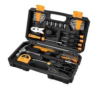 DEKO Outils Bricolage Kit - 62 Pièce Malette Outils à Main Ménage Général avec Boîte à Outils en Plastique Mallette de Rangement