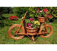 Deko-Shop-Hannusch Jardinière en rotin, 70 x 20 x 45 cm, marron, extérieur, jardin, fabriquée à la main