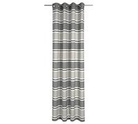 Deko Trend Lavera 6236786 90 Rideau Polyester à 8 Œillets Métallique Blanc/Gris 245 x 140 x 245 cm
