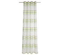 Deko Trend Multi 6236787 61 Rideau Polyester à 8 Œillets Métallique Blanc/Jaune/Gris/Turquoise 245 x 144 x 245 cm