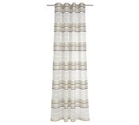 Deko Trend Multi 6236787 80 Rideau Polyester à 8 Œillets Métallique Blanc/Crème/Brun 245 x 144 x 245 cm