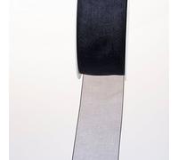 Deko und Band 53736 - Ruban d'organza avec webkante - 38 mm 50 m Col. 09 Noir - 53736-38-50-09