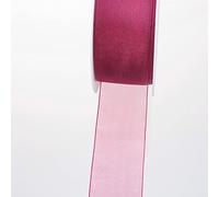 Deko und Band 53736 - Ruban d'organza avec webkante - 38 mm 50 m Col. 68 Mûre - 53736-38-50-68