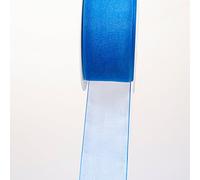 Deko und Band 53736 Ruban en Organza avec Bord en Tissu 38 mm 50 m Bleu Roi - 53736-38-50-77