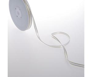 Deko und Band Double de Face Satin avec Bord doré - Blanc - 6 mm - 50 m - 32106 110 (0,34 €/m)