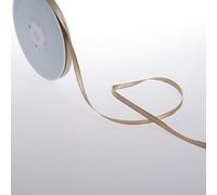 Deko und Band Double Face Satin avec Bord doré - Beige - 6 mm - 50 m - 32106 59 (0,34 €/m)