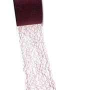 Deko und Band Spiderweb Ruban décoratif - 5 cm Rouge Bordeaux - Rouleau 25 m - 67 011 de r 50