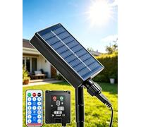 Dekofun 1200mAh Panneau Solaire pour Guirlande Exterieur; Sortie 3V/0.3W | Recharge par Solaire et USB-C; Télécommande; 8 Modes & Minuterie & Mémoire; Étanche IP65; Montage Facile; Guirlande Lumineuse