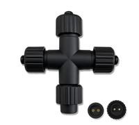 Dekofun Connecteur Guirlande Exterieure, 1 vers 3 Connecteur 2 Broches, Imperméable Séparateur pour Lumières de Noël, Rideau Lumineux, Lumière Extérieure, Filet Lumineuse