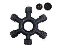 Dekofun Connecteur Guirlande Exterieure, 1 vers 5 Connecteur 2 Broches, Imperméable Séparateur pour Lumières de Noël, Rideau Lumineux, Lumière Extérieure, Filet Lumineuse