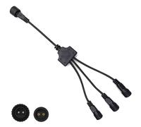 Dekofun Connecteur pour Guirlande Exterieure, 2 Broches 1 vers 3 Connecteur Electrique IP65 Étanche pour LED Lumières de Noël, 3 Fils Adaptateur pour Guirlande Lumineuse, Rideau Lumineux