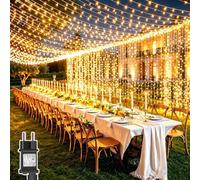 Dekofun Guirlande Lumineuse 6M x 3M 600 LED Rideau Lumineux | Timer, 8 Modes Étanche Rideau Guirlande Lumineuse pour Chambre Mariage Murale Fenêtre Exterieur Interieur Décorations