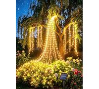 Dekofun Solaire Guirlande Lmineuse 1M 100 LED avec Transformateur, Timer, 8 Modes Lumineux Cascade Étanche Guirlande Lmineuse pour Table Murale Terrasse Jardin Plantes Balcon Exterieur Decoration