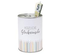 Dekohelden24 155624 Tirelire en métal en Forme de boîte de Conservation Motif cœur Ø 8,6 cm x H 12 cm