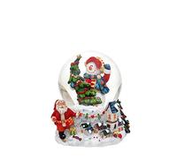 Dekohelden24 501611 Boule à Neige avec Sapin sur Socle Motif Paysage d'hiver 9 x 8 x 6,5 cm