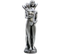Dekohelden24 Bougie de qualité supérieure en forme de couple d'amoureux en argent, dimensions (L x l x H) : environ 6 x 6 x 29 cm