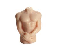 Dekohelden24 Bougie en cire de soja de qualité supérieure - Corps masculin Mars - Couleurs nudes - Dimensions : 6 x 9 x 12 cm