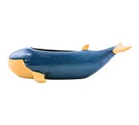 Dekohelden24 Cache-Pot - Pot de Fleurs - Bac décoratif en céramique comme Baleine - Dimensions (L x l x H) : env. 30 x 13 x 9 cm