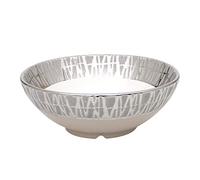 Dekohelden24 Deko-Shop-Hannusch 213139 Coupelle décorative en céramique Cappuccino/argent/blanc env. 20 x 20 x 7,5 cm