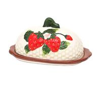 Dekohelden24 Dolomite 9 Beurrier en Relief Fraise 19,5 x 12,5 x 9,4 cm