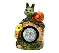 Dekohelden24 Escargot Solaire en céramique avec éclairage décoratif Vert 11 x 8 x 16,5 cm